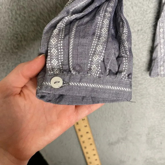 Knox Rose womens M long sleeve vneck blouse lightweight boho striped geometric - Picture 2 of 10